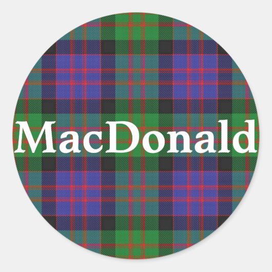 Sticker Rond Clan écossais MacDonald Tartan Plaid (Devant)