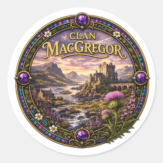 Sticker Rond Clan écossais MacGregor (Devant)