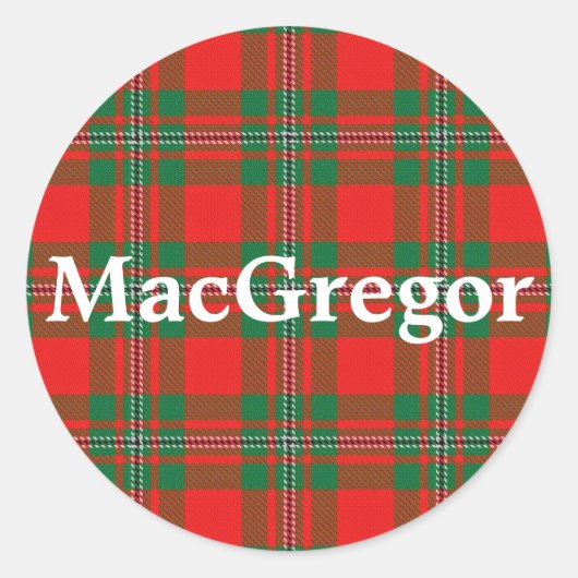 Sticker Rond Clan écossais MacGregor Gregor Tartan Plaid (Devant)