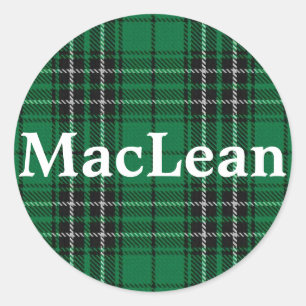 Sticker Rond Clan écossais MacLean Tartan Plaid
