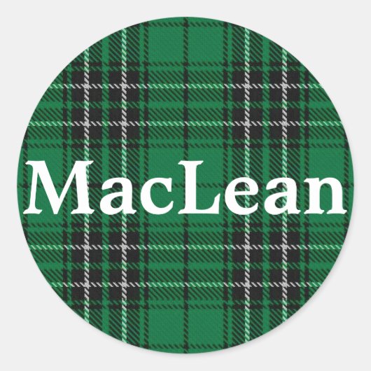 Sticker Rond Clan écossais MacLean Tartan Plaid (Devant)