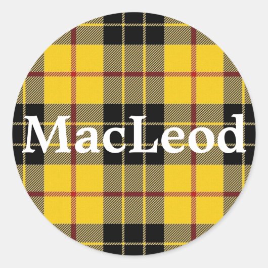 Sticker Rond Clan écossais MacLeod de Lewis Tartan Plaid (Devant)