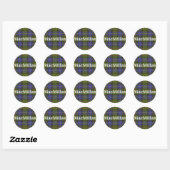 Sticker Rond Clan écossais MacMillan Tartan Plaid (Feuille)
