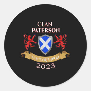 Sticker Rond Clan écossais Paterson Family Reunion 2023