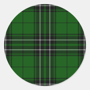 Sticker Rond Clan écossais vert et noir MacLean Tartan