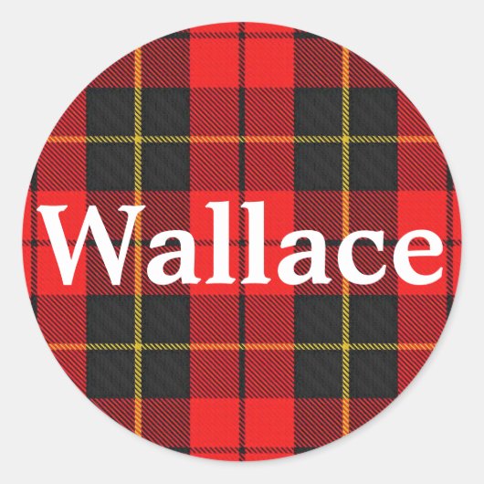 Sticker Rond Clan écossais Wallace Tartan Plaid (Devant)