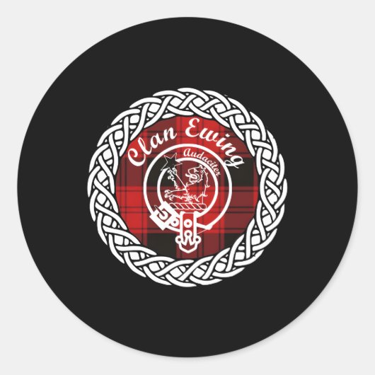 Sticker Rond Clan Ewing Nom de famille Scottish Tan Crest (Devant)