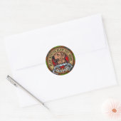 Sticker Rond Clan Forrester Crest sur Tartan (Enveloppe)