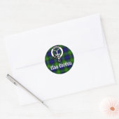 Sticker Rond Clan Gordon Tartan Crest (Enveloppe)