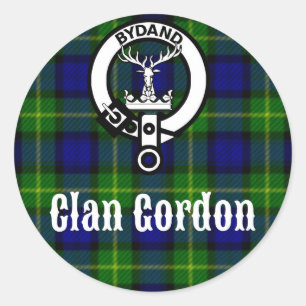 Sticker Rond Clan Gordon Tartan Crest