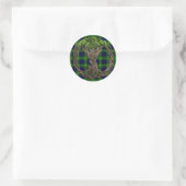 Sticker Rond Clan Gordon Tartan Et Celtic Tree Of Life (Sac)