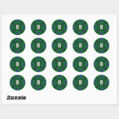 Sticker Rond Clan Henderson Tartan (Feuille)
