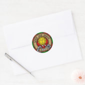 Sticker Rond Clan Kerr Crest sur Tartan (Enveloppe)
