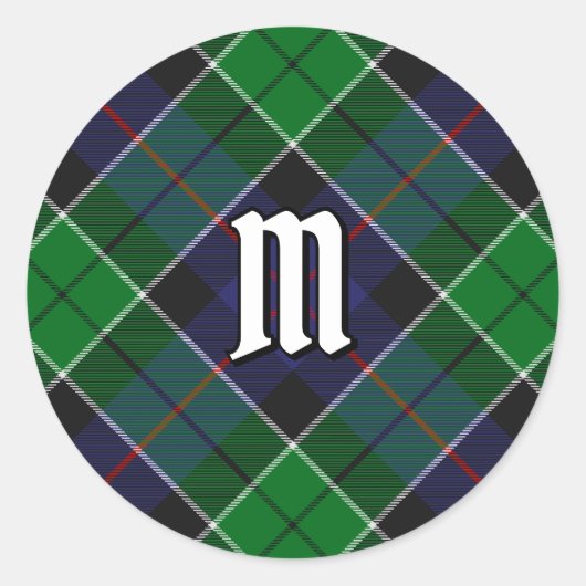 Sticker Rond Clan Leslie Chasse Tartan (Devant)