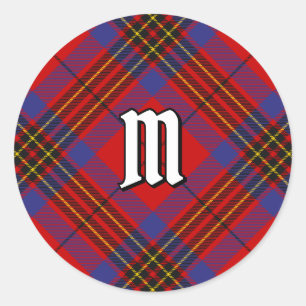 Sticker Rond Clan Leslie Red Tartan