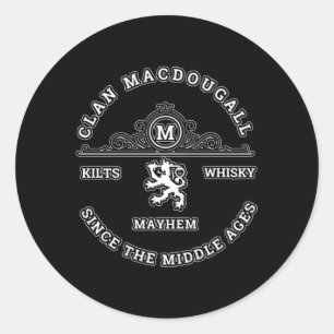 Sticker Rond Clan Macdougall Scottish Kilt Highland Games