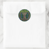 Sticker Rond Clan MacKay Tartan Et Celtic Tree Of Life (Sac)