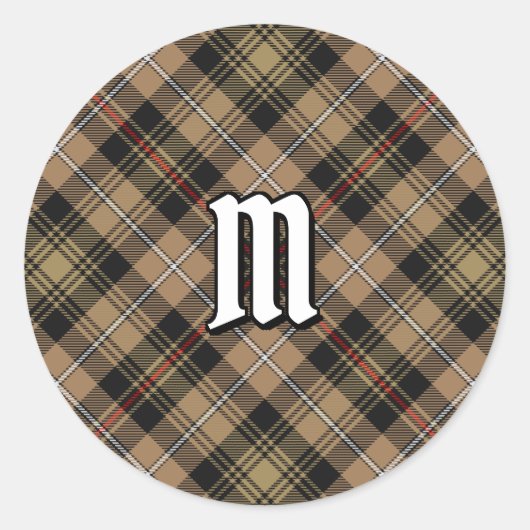 Sticker Rond Clan MacKenzie Chasse Tartan Brown (Devant)