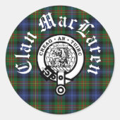 Sticker Rond Clan MacLaren Crest Badge & Tartan (Devant)