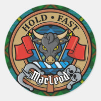 Clan MacLeod Crest sur la chasse Tartan