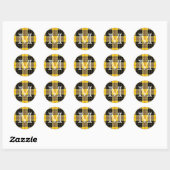 Sticker Rond Clan MacLeod de Lewis Tartan Monogram (Feuille)