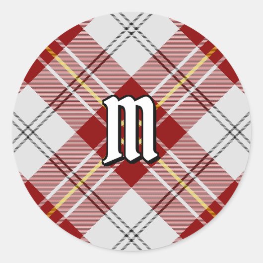 Sticker Rond Clan MacPherson Robe Rouge Tartan (Devant)