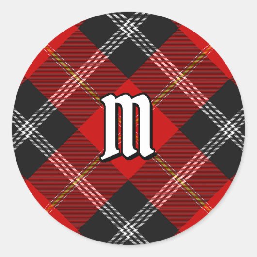 Sticker Rond Clan Marjoribanks Tartan (Devant)