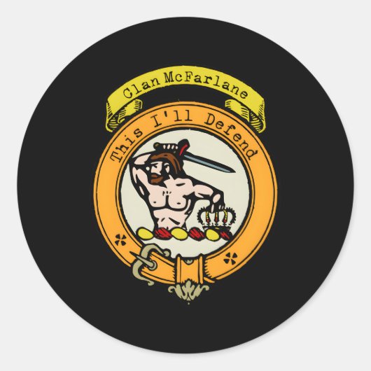 Sticker Rond Clan Mcfarlane Scottish Surnom Badge Crest (Devant)