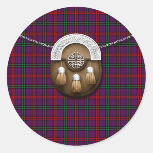 Sticker Rond Clan Montgomery Tartan Et Sporran