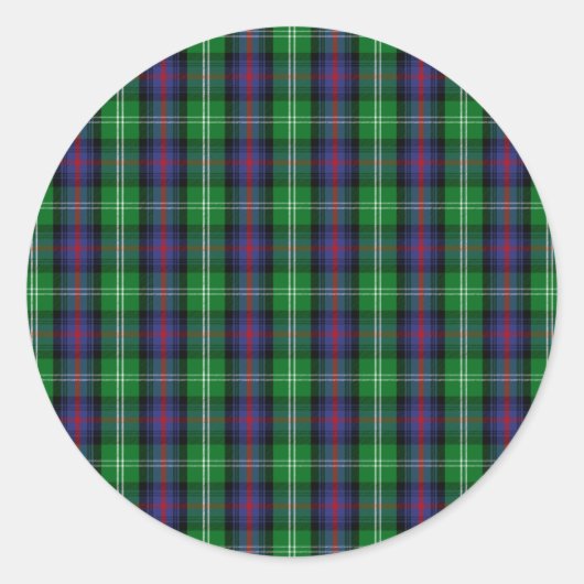 Sticker Rond Clan Sutherland Tartan (Devant)