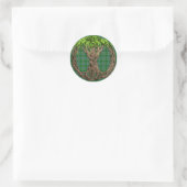 Sticker Rond Clan Taylor Tartan Et Celtic Tree Of Life (Sac)