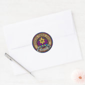 Sticker Rond Clan Wardlaw Crest sur Tartan (Enveloppe)