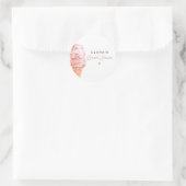 Sticker Rond CLARA Rétro Glace Corail Faveur Mariage Réception  (Sac)