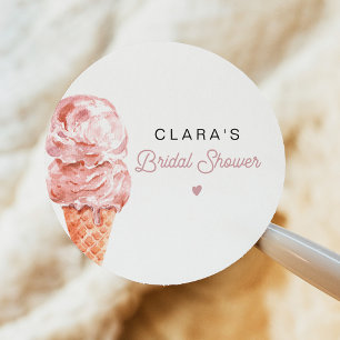 Sticker Rond CLARA Rétro Glace Crème Blush Faveur Mariage Cadea