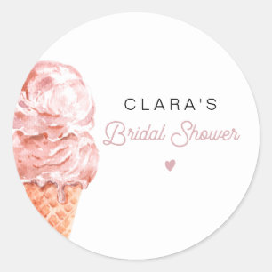 Sticker Rond CLARA Rétro Glace Crème Blush Faveur Mariage Cadea