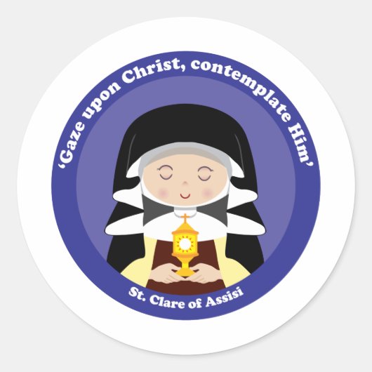 Sticker Rond Clare d'Assise (Devant)