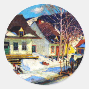 Sticker Rond Clarence Gagnon - Village de Québec