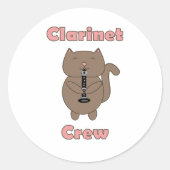 Sticker Rond Clarinet Crew Cat Rose (Devant)