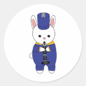 Sticker Rond Clarinet Rabbit Bande de Marquage Bleu Jaune Or (Devant)
