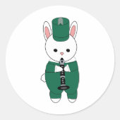 Sticker Rond Clarinet Rabbit Bande de Marquage Vert Blanc (Devant)