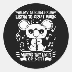 Sticker Rond Clarinets Player Clarinetist