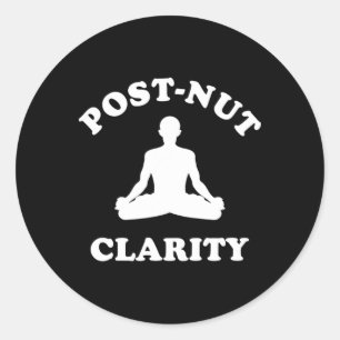 Sticker Rond Clarté post-nut Funny Yoga Méditation