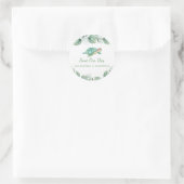 Sticker Rond Clas de Mariage d'aquarelle Feuille de la tortue m (Sac)