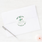 Sticker Rond Clas de Mariage d'aquarelle Feuille de la tortue m (Enveloppe)