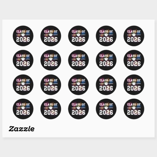 Sticker Rond Class Of 2026 Senior Year (Feuille)