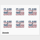 Sticker Rond Class of 2026 USA Flag Graduation (Feuille)