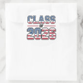 Sticker Rond Class of 2026 USA Flag Graduation (Sac)