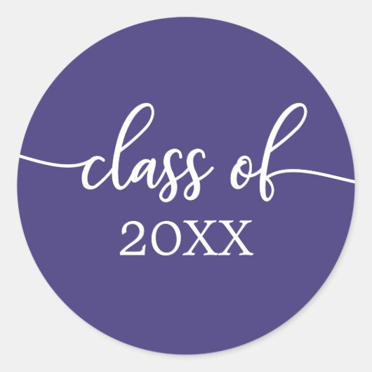 Sticker Rond Classe 2021 Simple Chic Calligraphie Classique Ron (Devant)