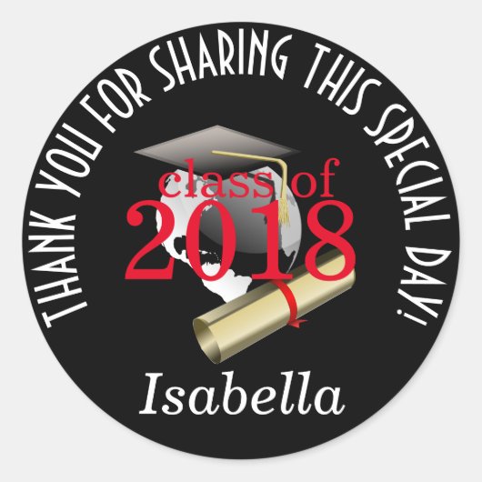 Sticker Rond Classe 20xx - Merci (Devant)