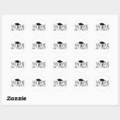 Sticker Rond Classe Argent de 2025 Graduation (Feuille)